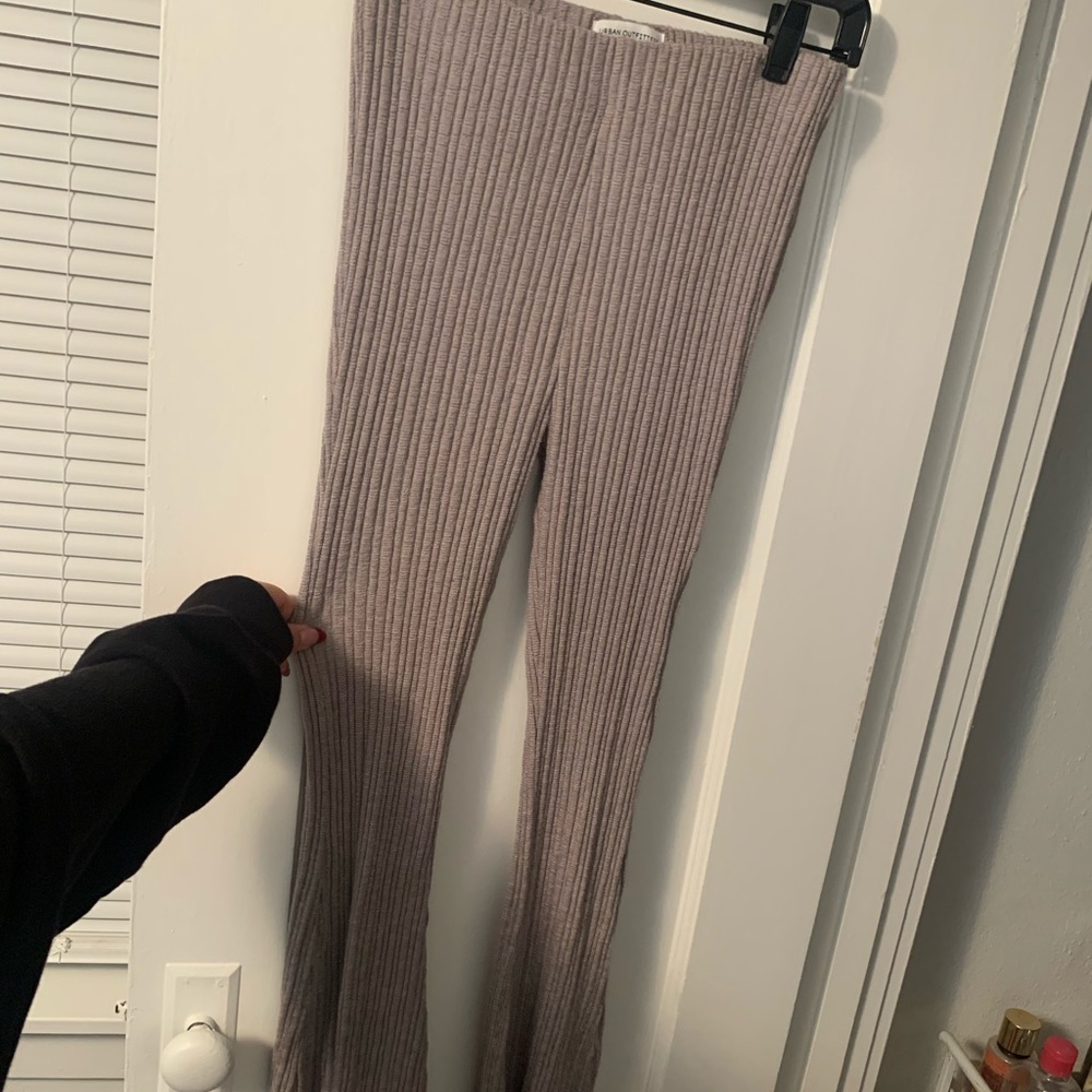 uo rosie ribbed flare pants